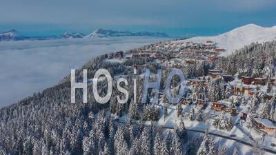 Chamrousse Ski Resort In Winter - Video Drone Footage