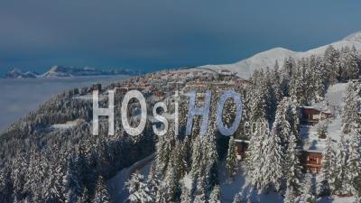 Chamrousse Ski Resort Above Grenoble - Video Drone Footage