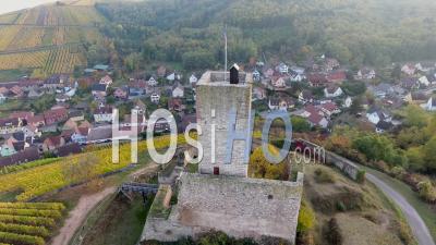 Castle Wineck, Katzenthal Alsace - Video Drone Footage