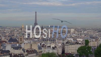 Paris Skyline  And Eiffel Tower - Video Drone Footage