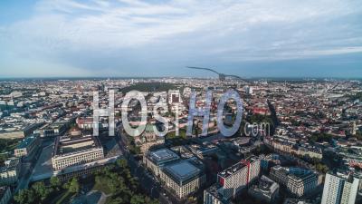 Alexanderplatz, Mitte, Tv Tower, Establishing Aerial View Shot Of Berlin, Germany, Capital City - Video Drone Footage