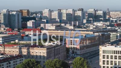 Establishing Aerial View Shot Of Berlin, Germany, Capital City, Alexanderplatz, Mitte - Video Drone Footage