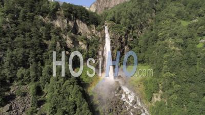 Foroglio Waterfall, Switzerland - Video Drone Footage