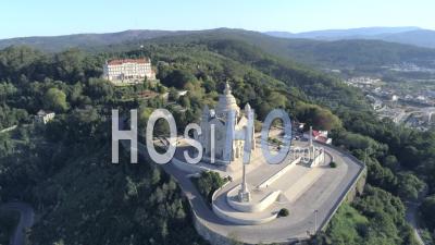 Sanctuary Of Santa Luzia And Sacred Heart Of Jesus, Viana Do Castelo, Portugal - Video Drone Footage