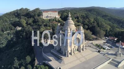 Sanctuary Of Santa Luzia And Sacred Heart Of Jesus, Viana Do Castelo, Portugal - Video Drone Footage