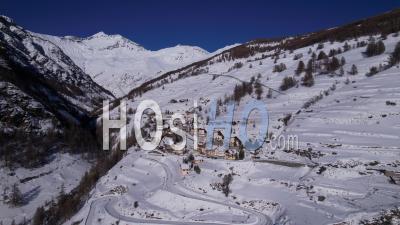 Le Roux, Mountain Village Near Abriès In Queyras, Hautes-Alpes, France, Viewed From Drone