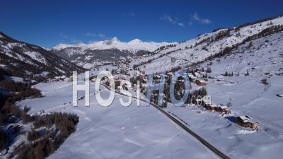 Molines, Mountain Village In Queyras Near Saint-Véran, Hautes-Alpes, France, Viewed From Drone