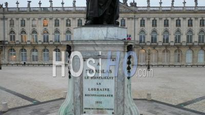Statue Of Stanislas Leszczynski - Nancy Place Stanislas - Video Drone Footage