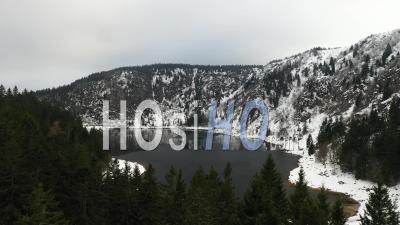 Le Lac Blanc Under The Snow - Massif Des Vosges - Video Drone Footage