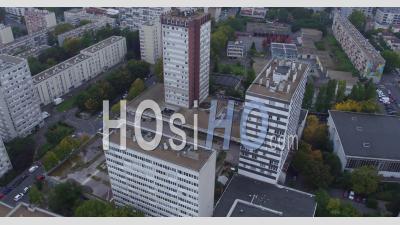 Apartment Buildings In Bagnolet, East Of Paris Suburb, Drone Footage