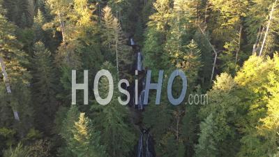 Great Tendon Waterfall - Vosges - Video Drone Footage