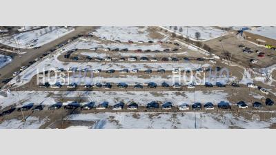 Drive-Thru Covid-19 Testing - Aerial Photography