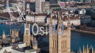 Le Pont De Westminster à Travers La Tour Elizabeth Et, Vue Aérienne De Londres, Royaume-Uni, Royaume-Uni, Jour - Séquences Vidéo Par Drone