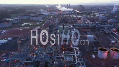 Aerial View Of Grangemouth Petrochemicals Plant In Scotland - Video Drone Footage