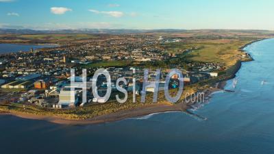 Aerial View Of Montrose In Angus, Scotland - Video Drone Footage