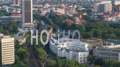 Day, Sunny, Establishing Aerial View Shot Of Hamburg De, Mecklenburg-Western Pomerania, Germany - Video Drone Footage