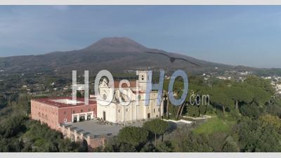 Aerial View Of A Volcanic Hill Near Vesuvio. - Video Drone Footage