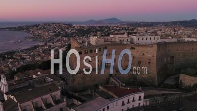 Morning Sunrise Over Naples City, Napoli, Italy - Video Drone Footage