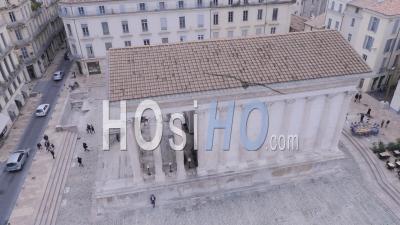 Maison Carrée De Nimes, Video Drone Footage