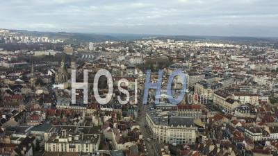 Historic Town Center And Shopping Street Dijon - Video Drone Footage