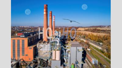  Coal Thermal Power Plant Complex In Operation - Aerial Photography