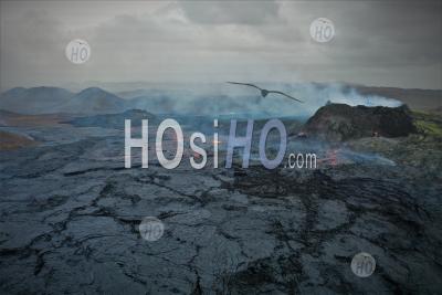 Volcan D'islande, Septembre 2021 - Photographie Aérienne