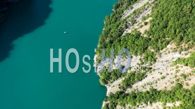 Lac De Monteynard In The French Alps In Isere - Video Drone Footage