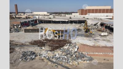 Demolition Of Detroit Shopping Mall - Aerial Photography