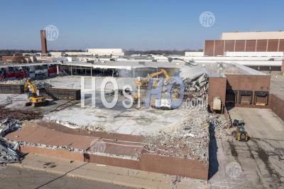 Demolition Of Detroit Shopping Mall - Aerial Photography