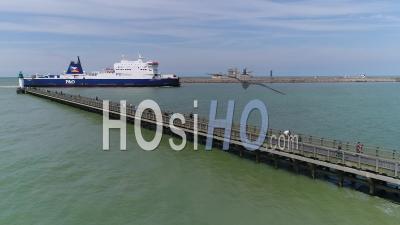 Pier Of Calais, Opal Coast, Pas De Calais - Video Drone Footage
