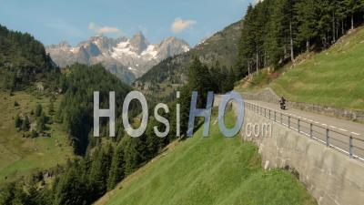Susten Pass, Swiss Alps, Switzerland, Daytime - Video Drone Footage