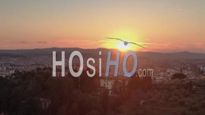 Firenze, Florence, Italy, At Sunset - Video Drone Footage