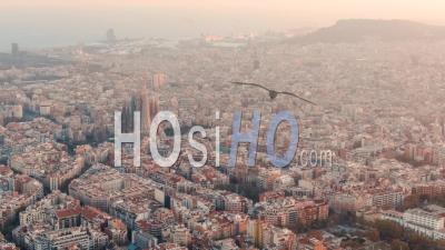 Barcelone, Espagne, La Nuit - Vidéo Par Drone