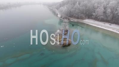 Passy Lake Under The Ice - Video Drone Footage