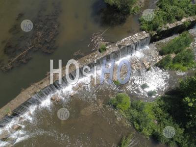 Dam On The River Arc, Bouches-Du-Rhone, Pays D'aix, Coudoux - Aerial Photography