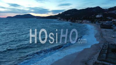 Beach Of Almanarre On The Gulf Of Giens, Hyeres - Video Drone Footage