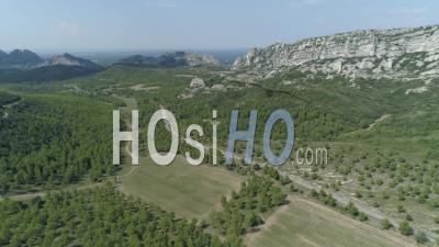 Massif Des Alpilles, Eygalieres, Alpilles Regional Nature Park, Bouches-Du-Rhone, France - Video Drone Footage