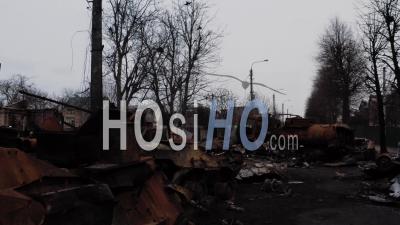 Bucha, Ville Détruite, Ukraine - Vidéo Par Drone