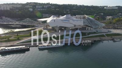 City Of Lyon, La Confluence District, Musee Des Confluences, Museum Of Science And Society Located At The Confluence Of The Rhone And Saone Rivers Rhone, France - Video Drone Footage