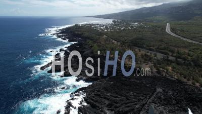 Reunion Island, Etang Sale Les Bains, The Coast Between Gouffre And Etang Of Gol, France - Video Drone Footage