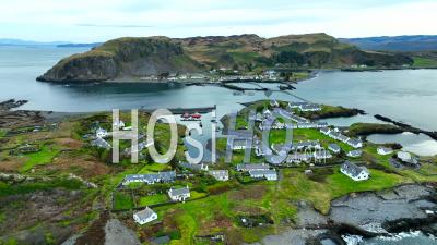 Images Aériennes De L'île D'easdale, L'une Des îles Slate à Argyll And Bute, En Écosse, Au Royaume-Uni - Vidéo Drone