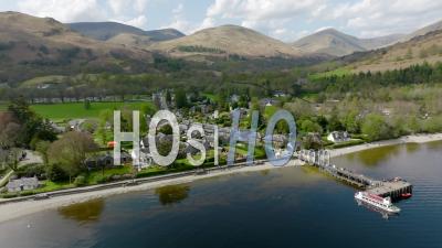 Aerial Footage Of Luss On Loch Lomond In Argyll And Bute, Scotland, Uk - Video Drone Footage