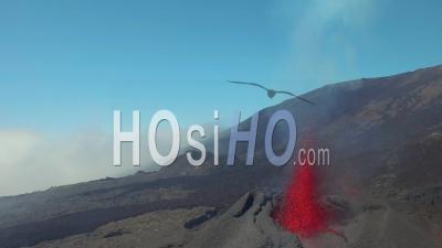 Eruption Of Piton De La Fournaise - Video Drone Footage