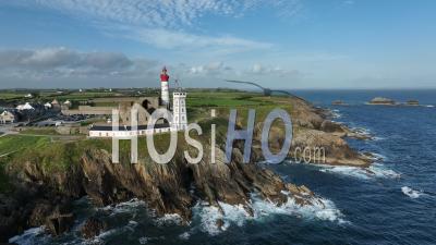 The Pointe Saint Mathieu In Plougonvelin Near Le Conquet In Brittany, France - Video Drone Footage