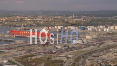 Lavera Petrochemical Site, Petroineos Refinery, Subsidiary Of Total And Ineos, Martigues, Bouches-Du-Rhone, France - Video Drone Footage