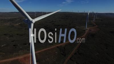 Wind Turbines Farm - Video Drone Footage