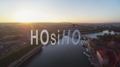Day, Establishing Aerial View Shot Of Toulouse Fr, Haute-Garonne, France - Video Drone Footage