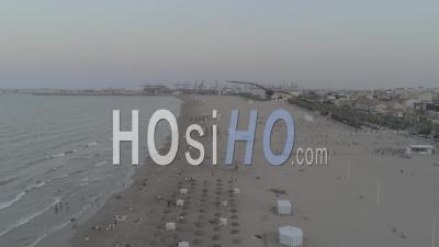Sunset On Valencia Beach - Video Drone Footage