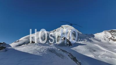 Top Of Saas Fee Ski Resort - Video Drone Footage