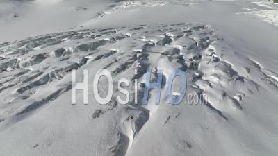 Crevasse In Valais Mountains - Video Drone Footage